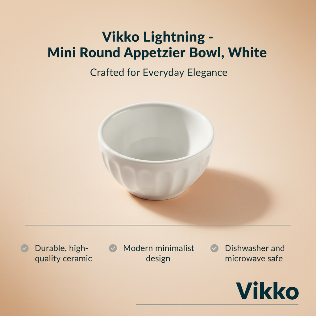 Vikko Lightning - Mini Round Appetizer Bowl, White