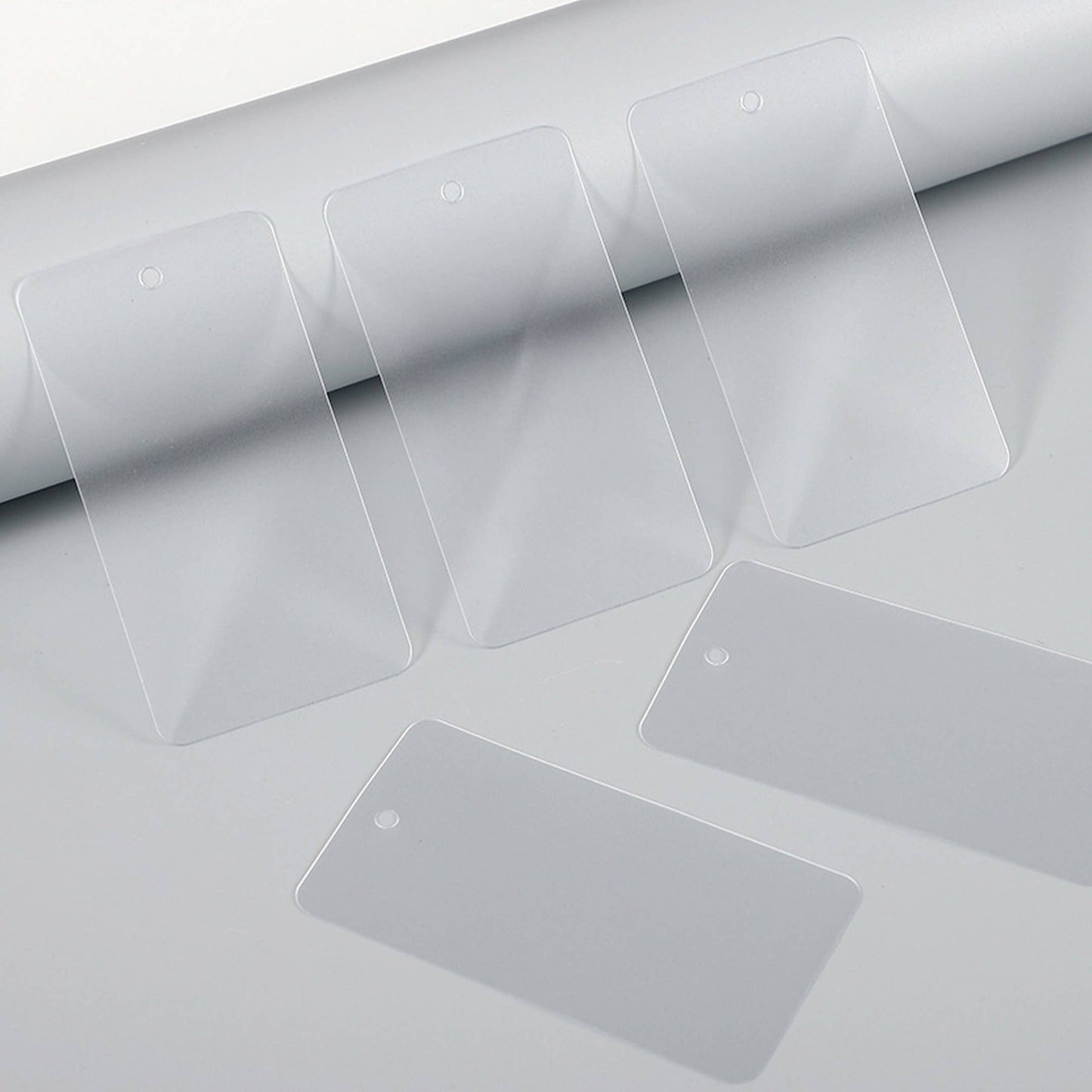 200pcs, Small Frosted & Transparent Plastic Blank Card Tag: Transparent