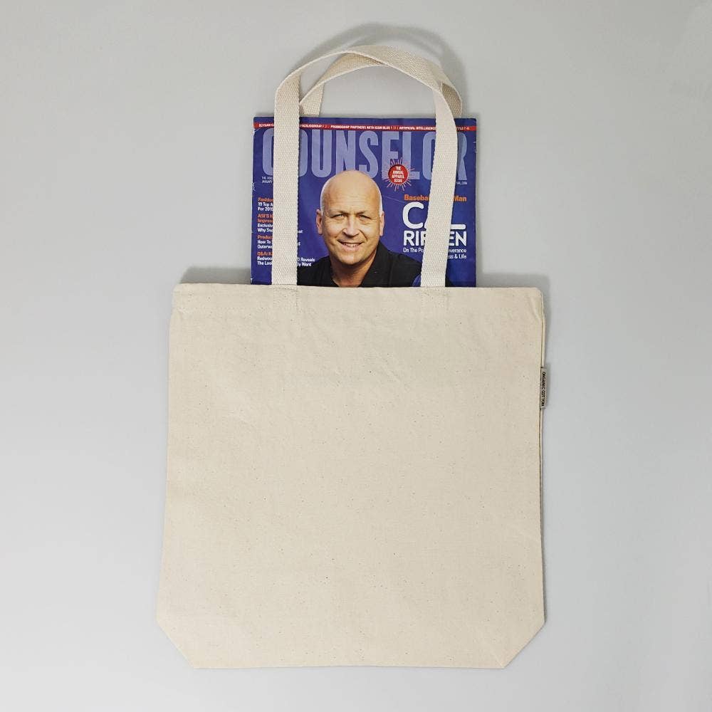 TBF Organic Cotton Canvas Tote Bags With Gusset - OR210: Natural / Web Handle