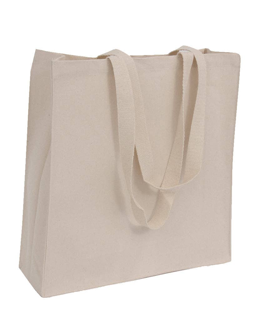 TBF Organic Canvas Self Standing Grocery Tote Bags - OR235: Natural