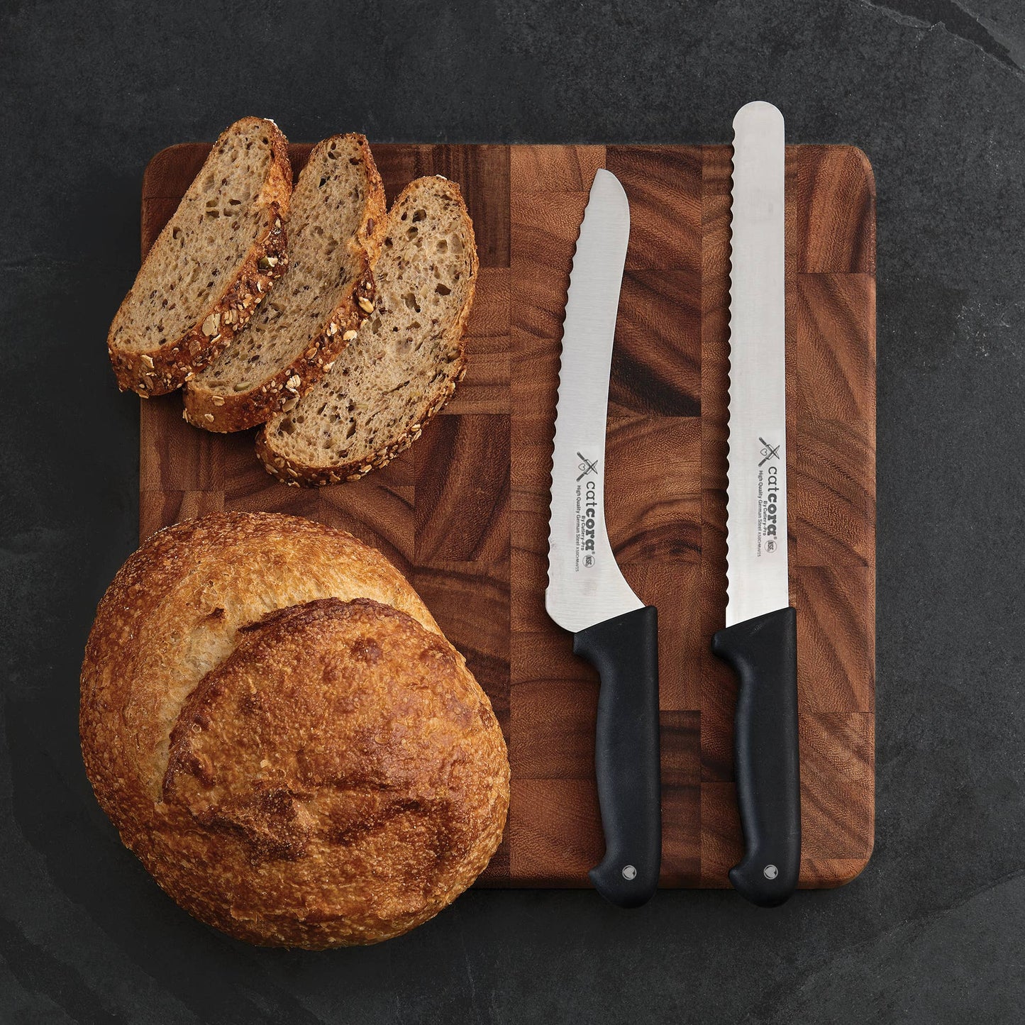 CatCora Soft-Grip Handle Serrated Bread Knife, 10in