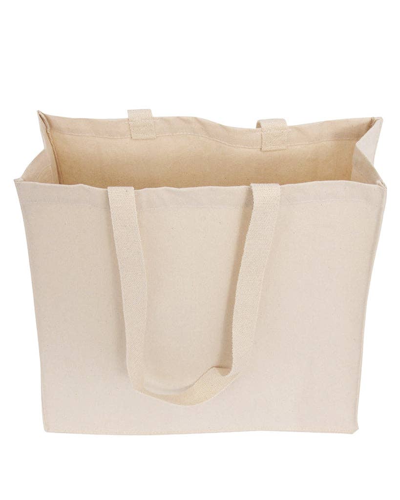 TBF Organic Canvas Self Standing Grocery Tote Bags - OR235: Natural