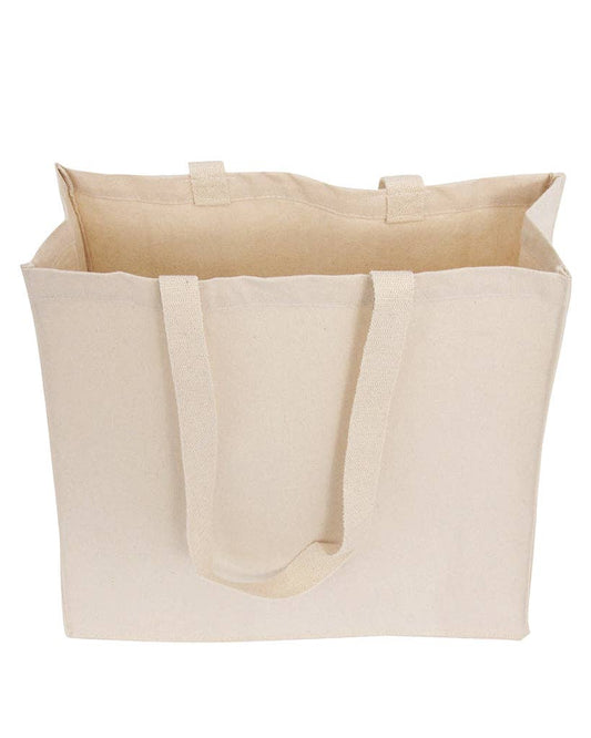 TBF Organic Canvas Self Standing Grocery Tote Bags - OR235: Natural