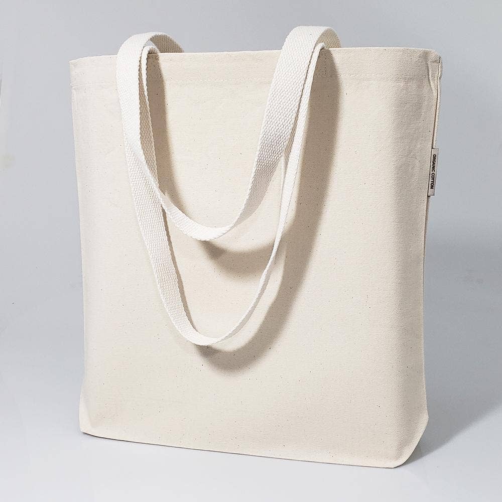 TBF Organic Cotton Canvas Tote Bags With Gusset - OR210: Natural / Web Handle