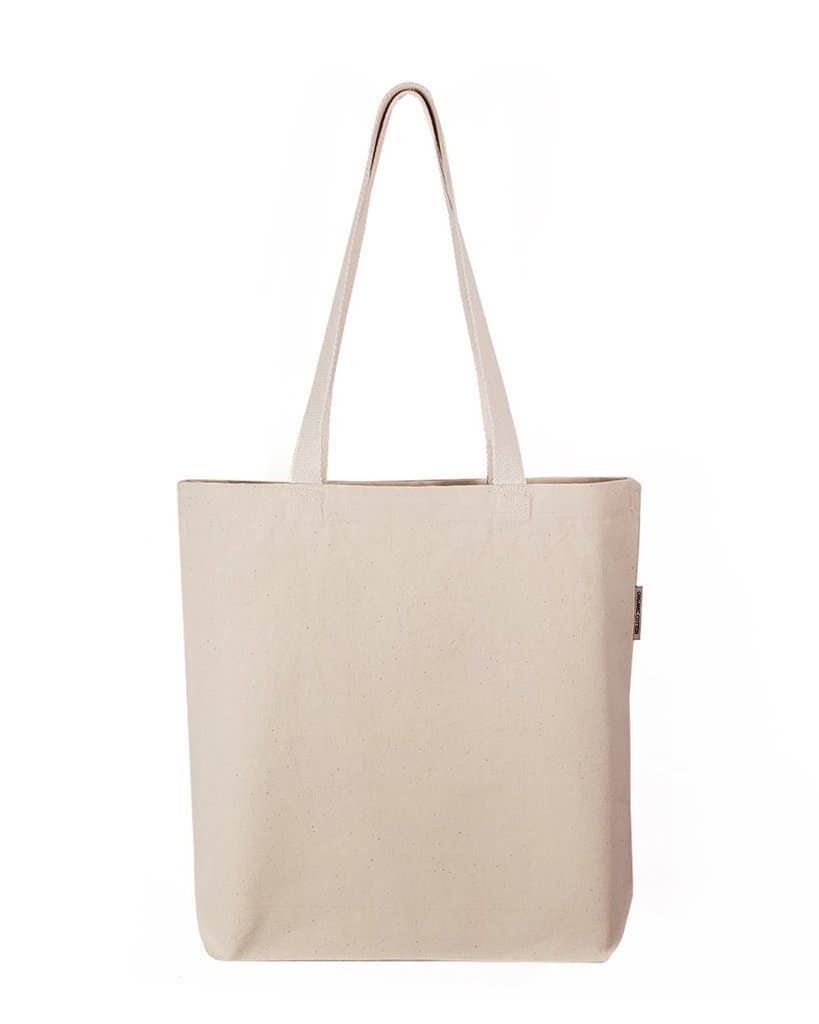 TBF Organic Cotton Canvas Tote Bags With Gusset - OR210: Natural / Web Handle