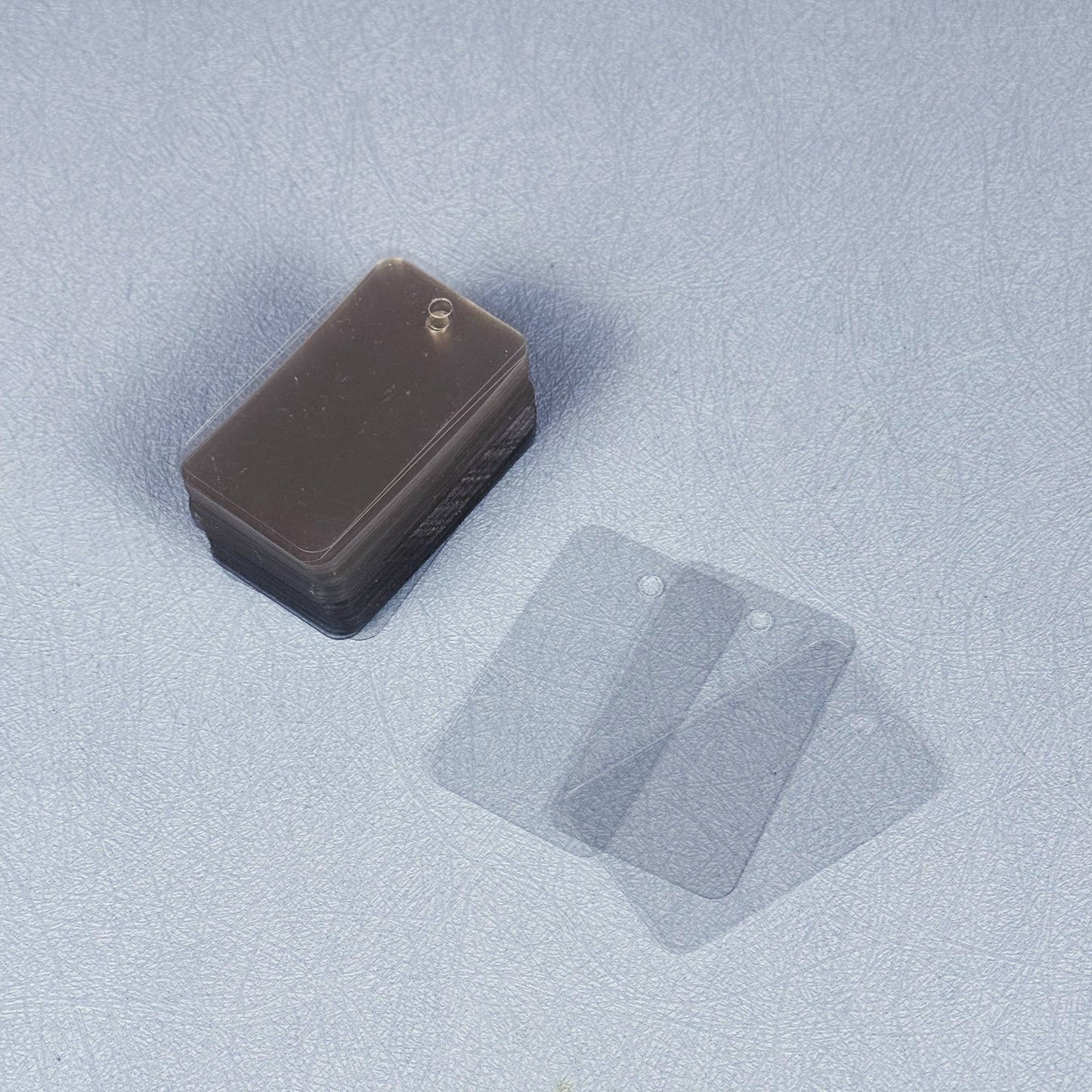 200pcs, Small Frosted & Transparent Plastic Blank Card Tag: Transparent