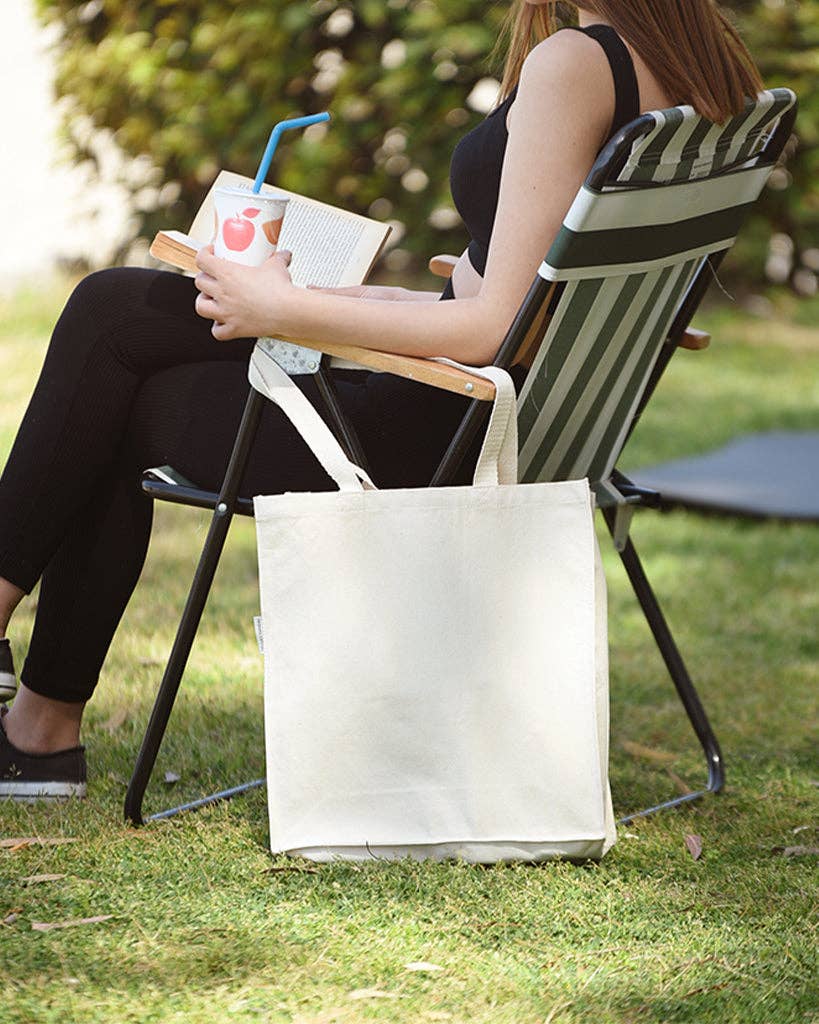 TBF Organic Canvas Self Standing Grocery Tote Bags - OR235: Natural