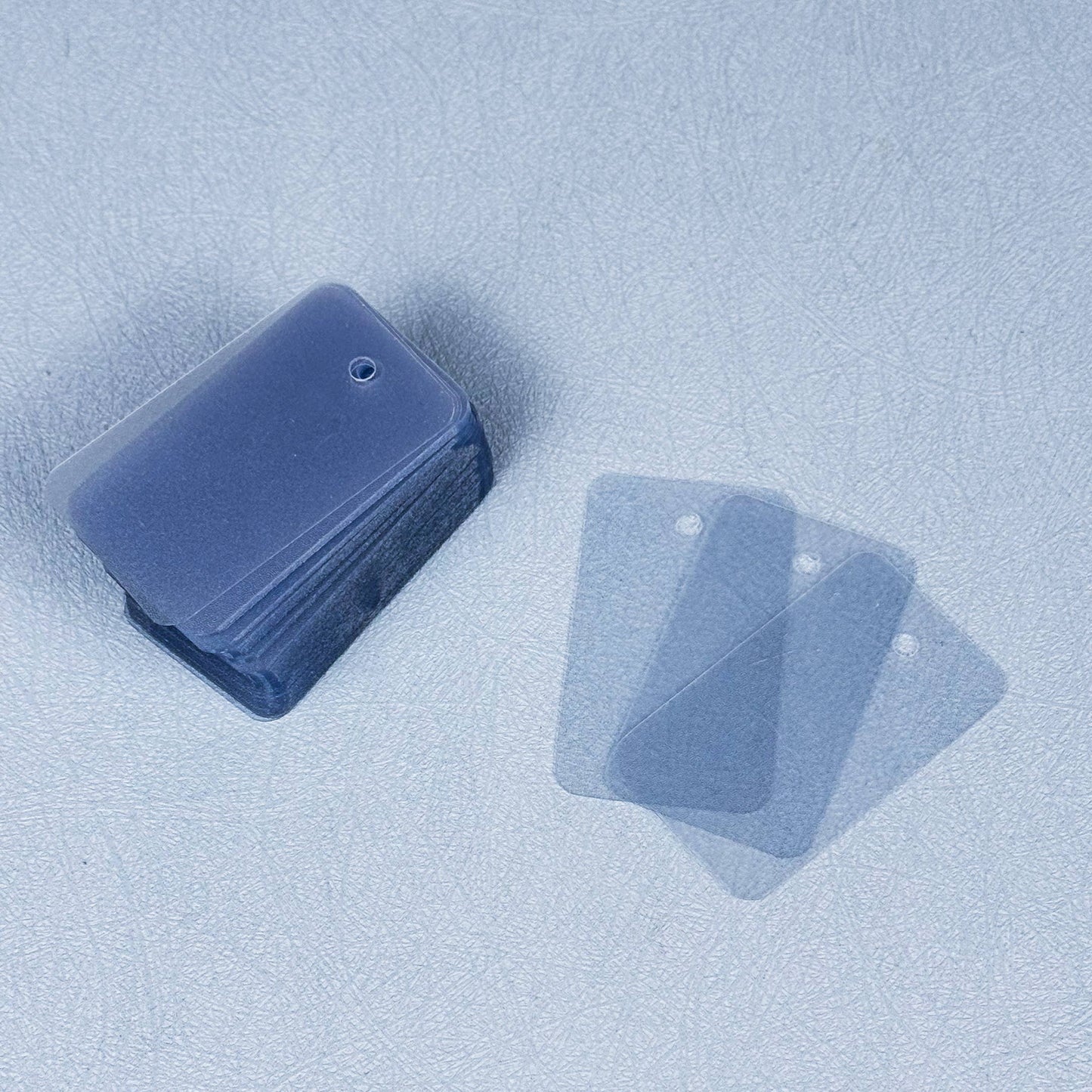 200pcs, Small Frosted & Transparent Plastic Blank Card Tag: Transparent