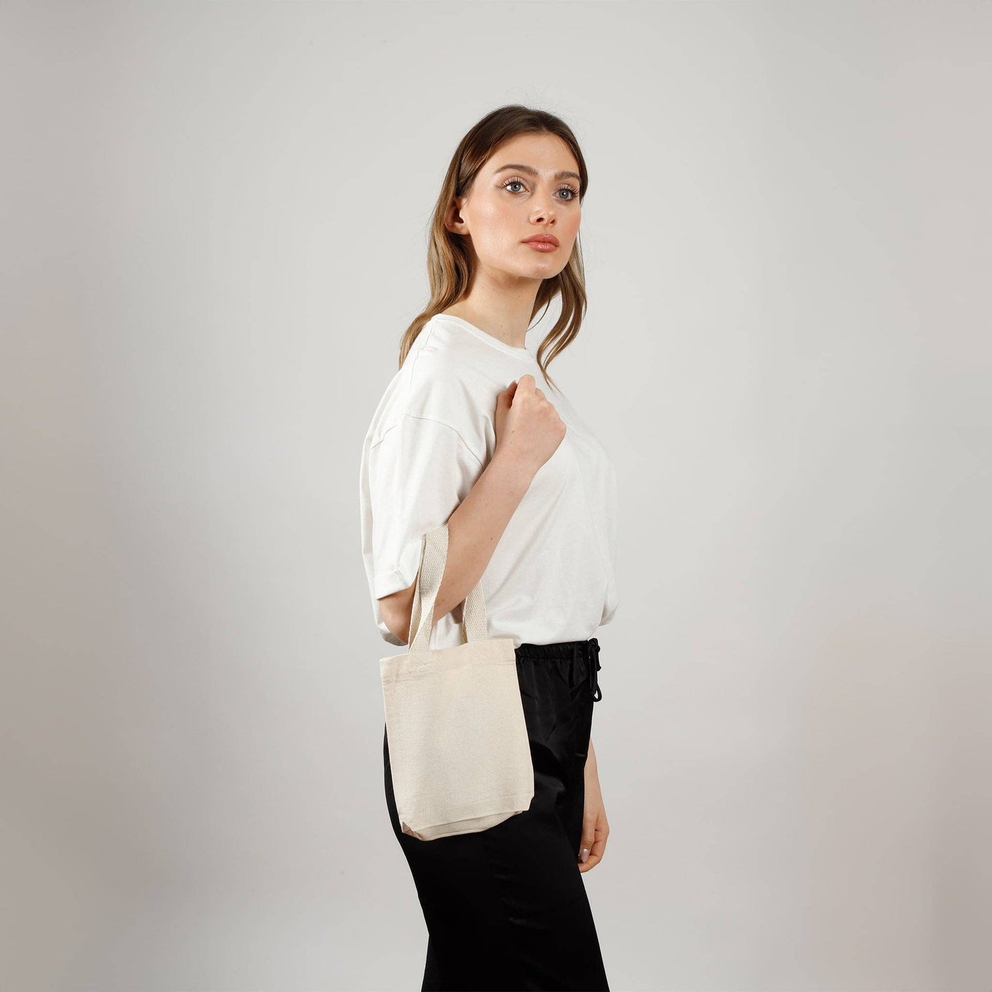 TBF 8" Mini Cotton Tote - TB108: Natural